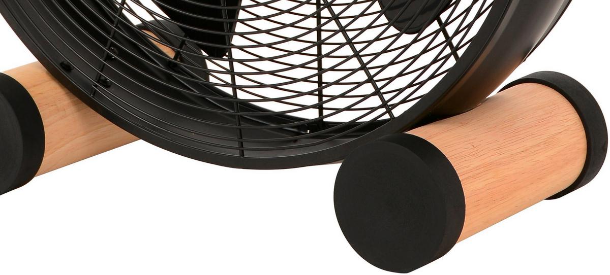 Bodenventilator Floor Fan BK Kieferfarben max. 50 Watt - Schwarz/Kieferfarben, Basics, Holz/Metall (47/46/19cm)