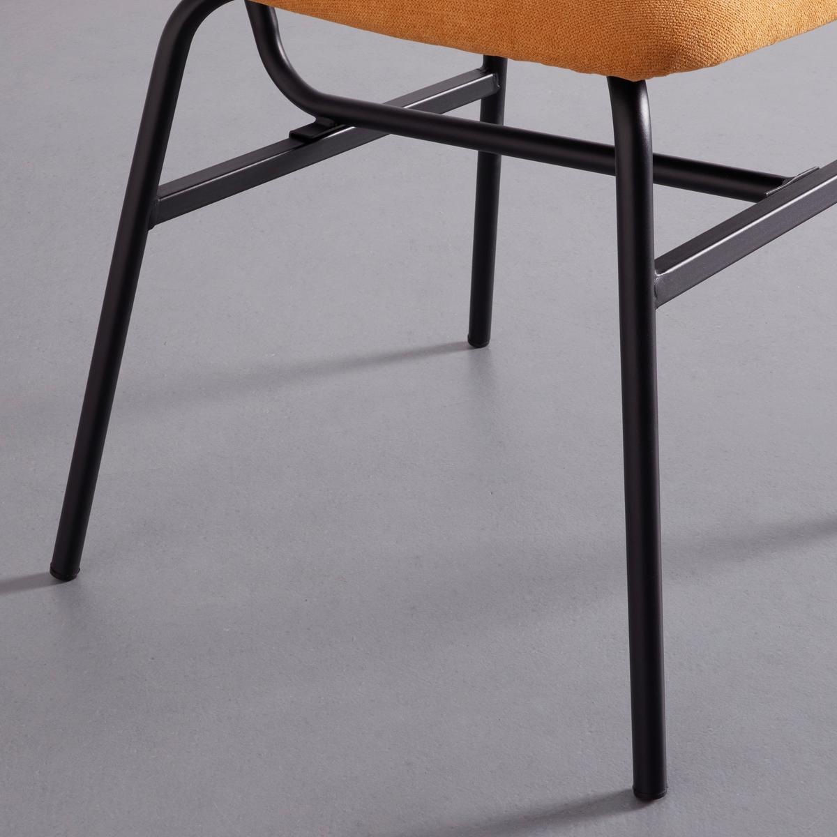 Stuhl-Set Pino Orange Mikrofaser - Schwarz/Orange, MODERN, Holz/Textil (46/80/55cm) - Bessagi Home