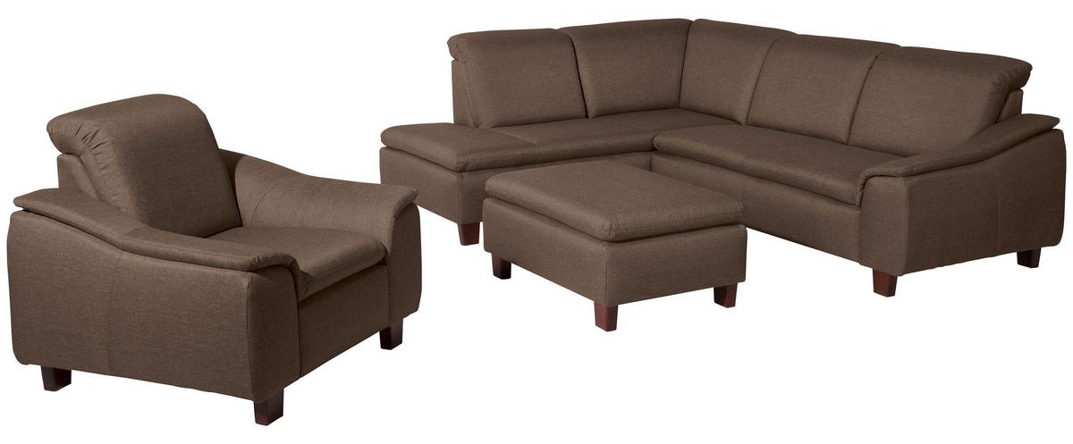 ECKSOFA AARON - Nussbaumfarben/Sahara, Design, Holz/Textil (187/247cm) - Max Winzer