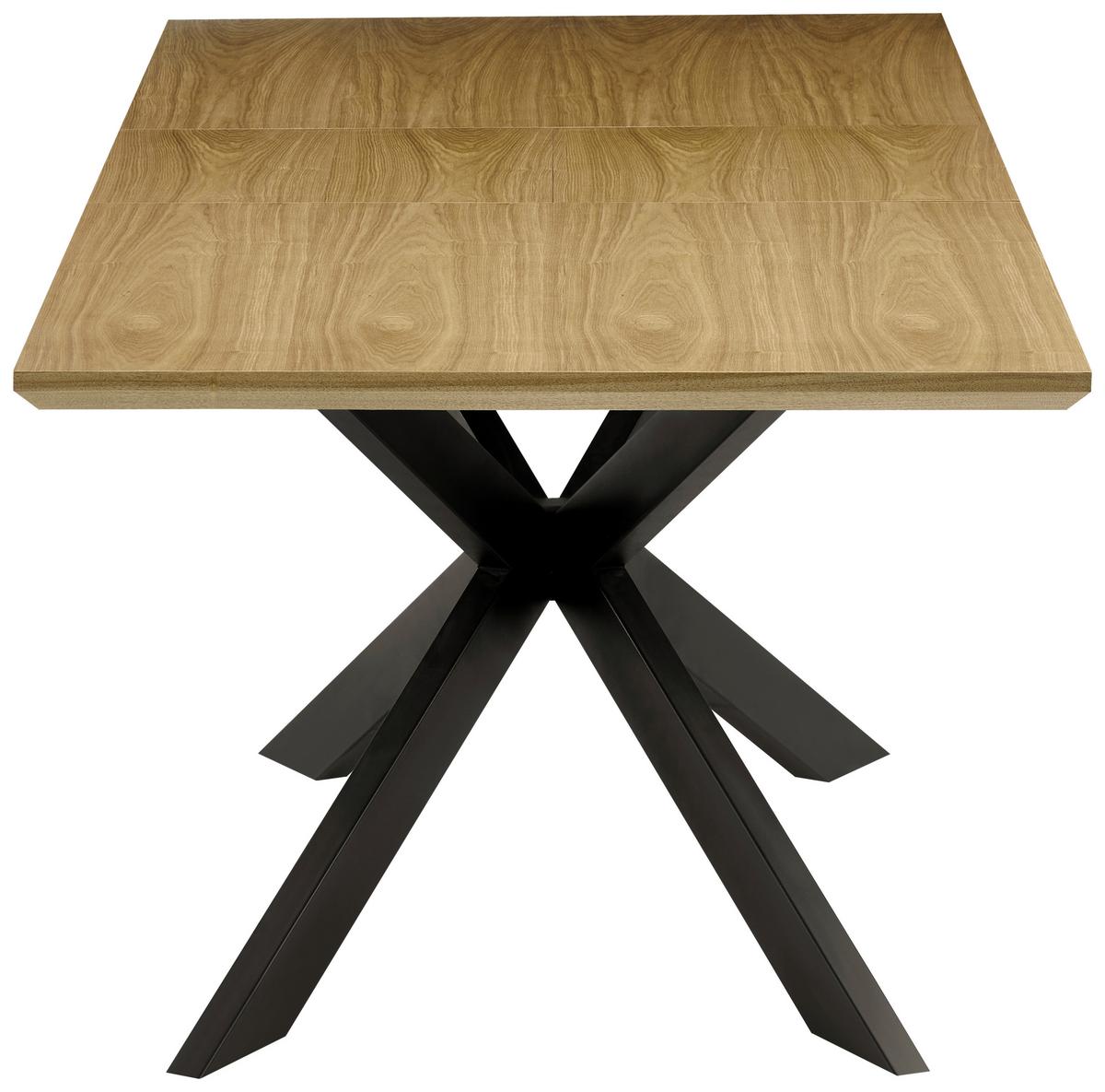 Raztegljiva Miza Kalmar, Barva Hrasta, Črna, 180-230x90 - črna/barve hrasta, Moderno, kovina/leseni material (180-230/90/76cm) - P & B