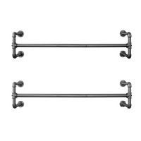 Wandgarderobe Schwarz, 2 Stück - Schwarz, Basics, Metall (30/112cm)