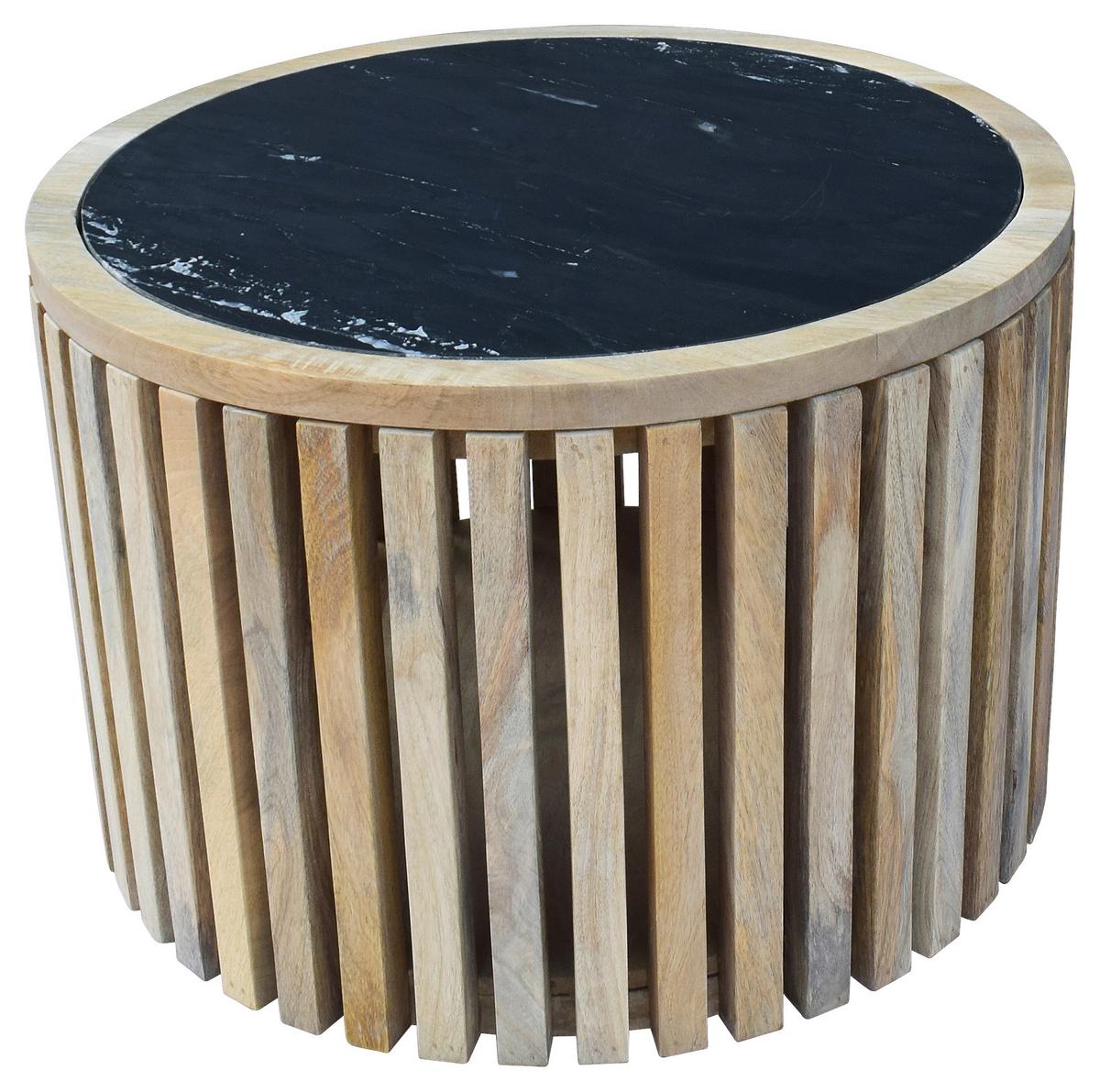 Măsuță de cafea SWAY -TREND- - culoare natur/negru, Modern, lemn/metal (60/40/60cm) - Premium Living