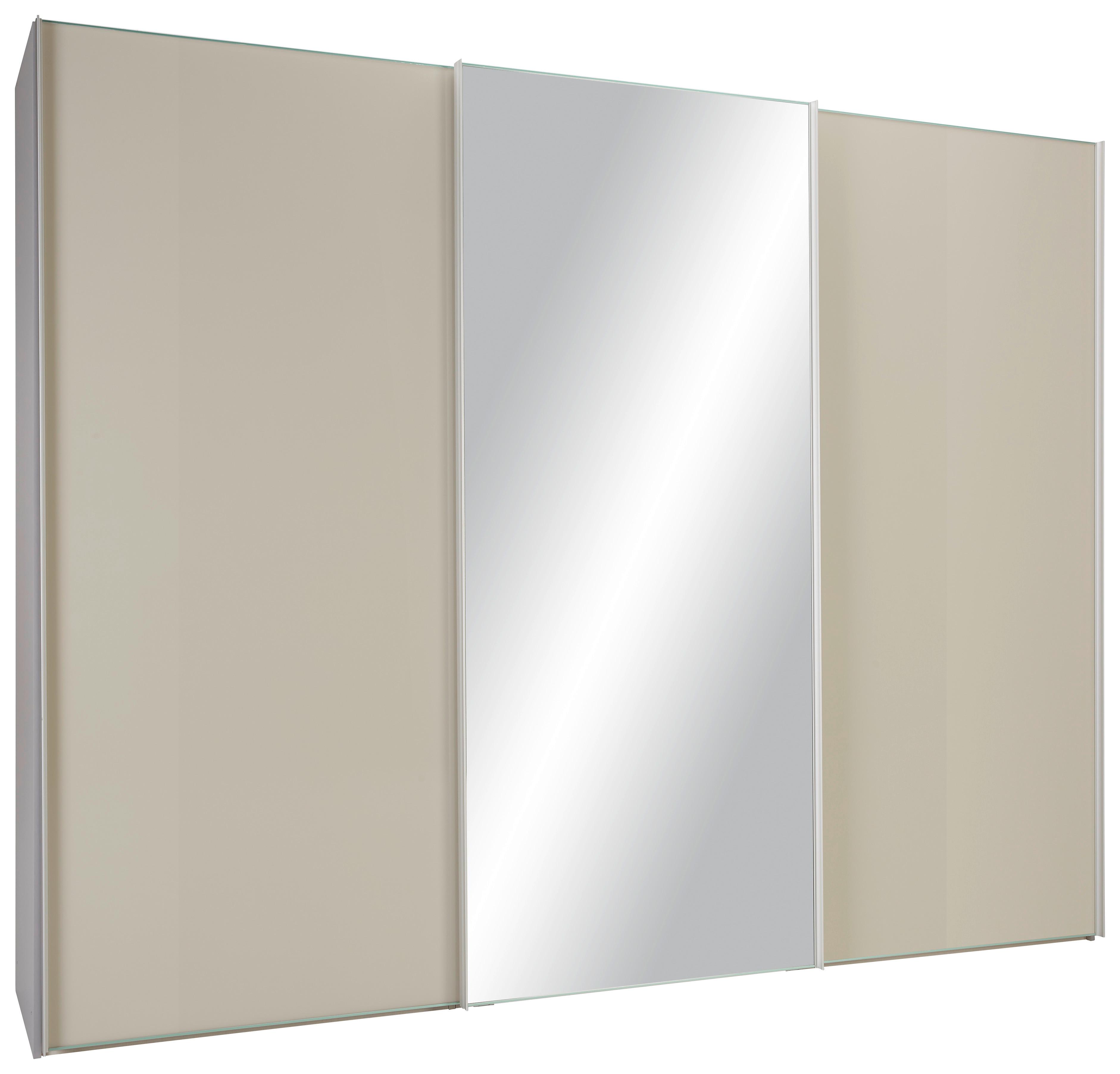 Schwebetürenschrank Sonate Rom ca. 280x222x68 cm - Sandfarben/Hellgrau, Lifestyle, Glas/Holzwerkstoff (280/222/68cm) - Premium Living