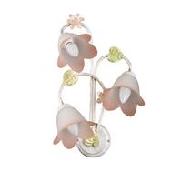 Wandleuchte Botton d'oro Weiß/Pink max. 6 Watt - Weiß, ROMANTIK / LANDHAUS, Glas/Metall (30/25/50cm)