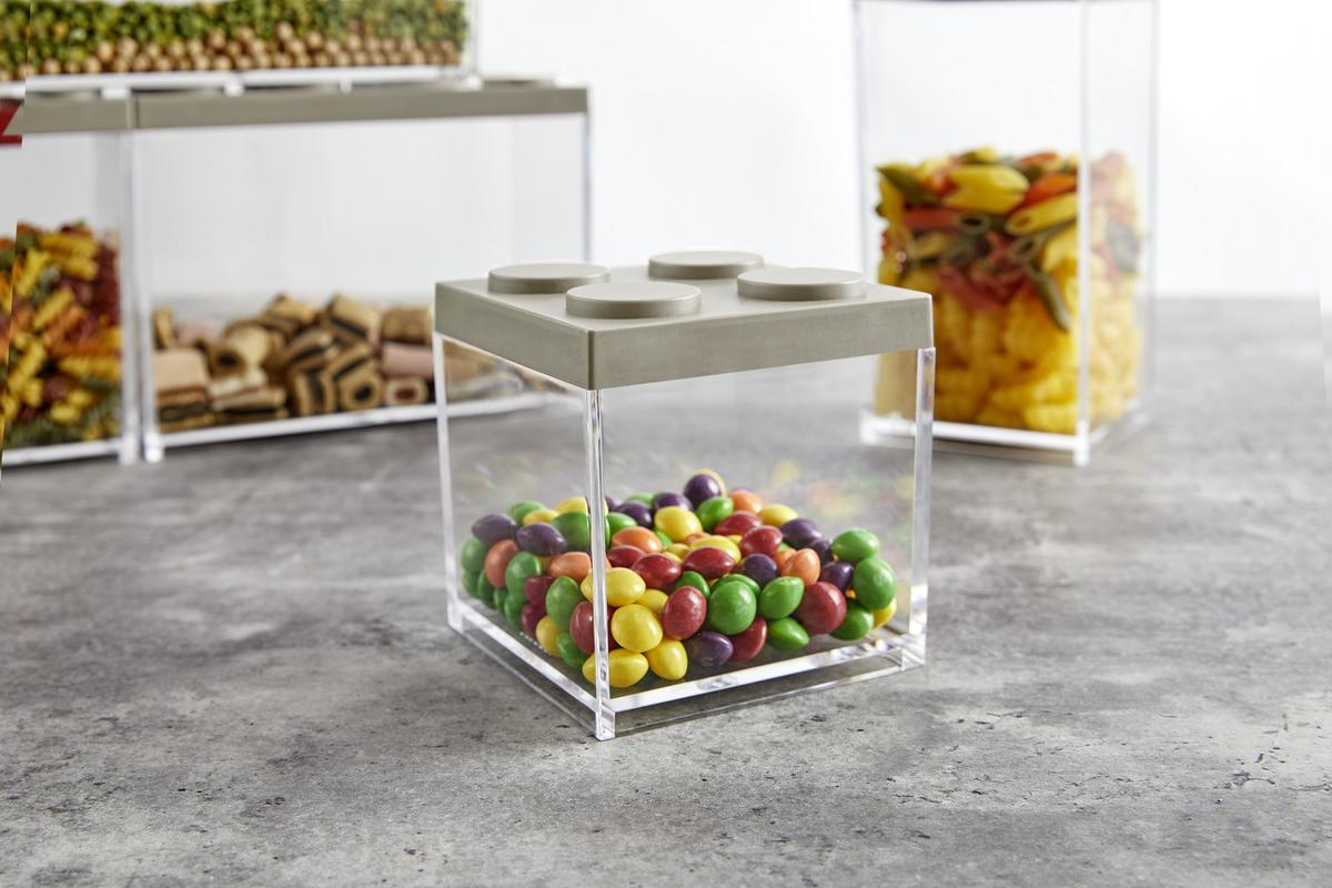 POJEMNIK KUCHENNY AGNETO - szarobrązowy/przezroczysty, tworzywo sztuczne (10/10/10,5cm)