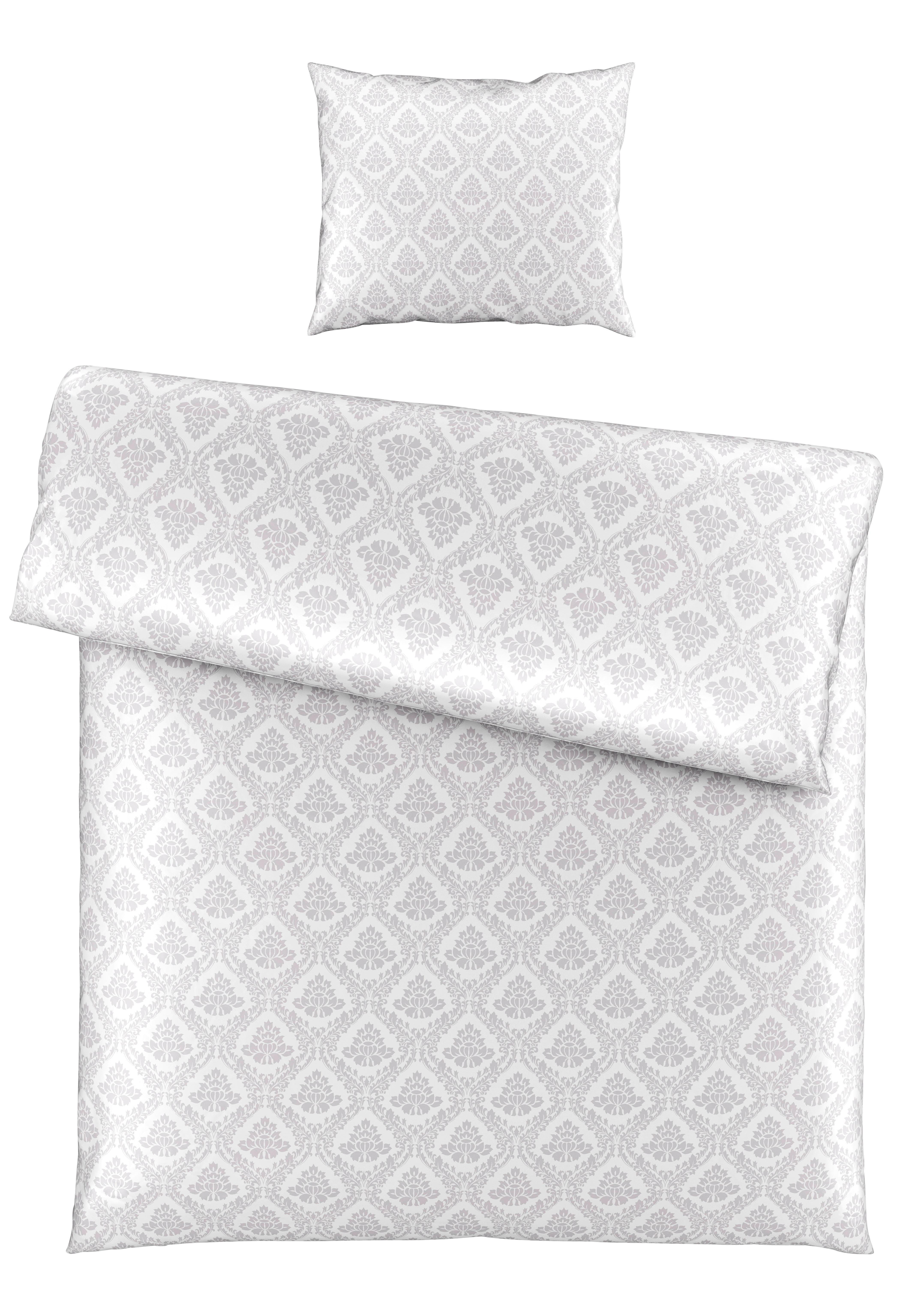 Bettwäsche Maya in Silber ca. 160x210cm - Silberfarben, Romantik / Landhaus, Textil (160/210cm) - Premium Living