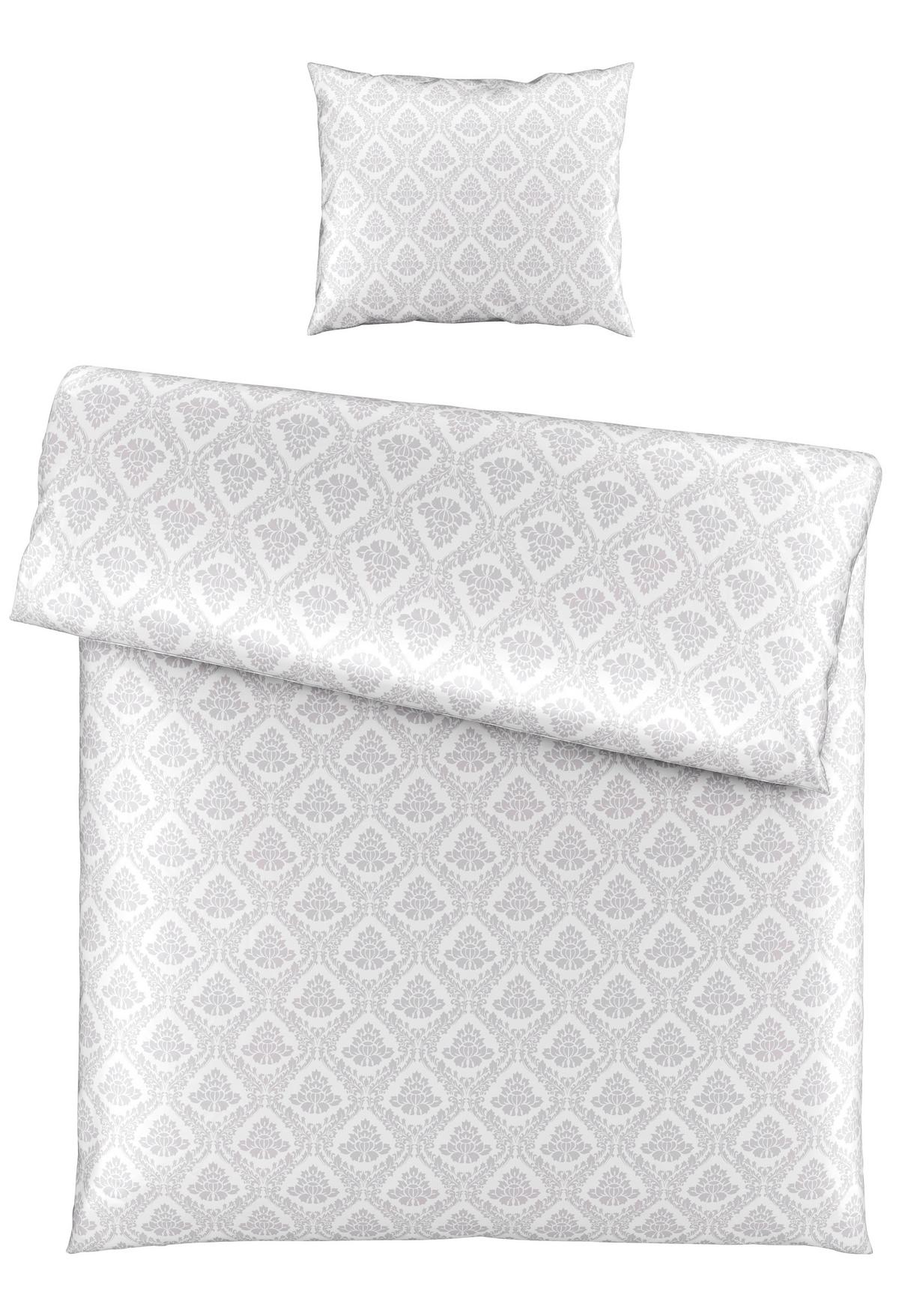 Bettwäsche Maya in Silber ca. 160x210cm - Silberfarben, Romantik / Landhaus, Textil (160/210cm) - Premium Living