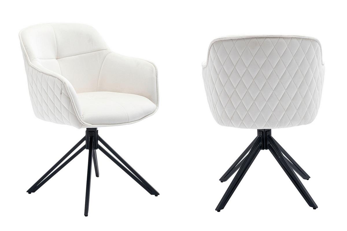 Naslanjač Samt, Bež, Vrtljiv - črna/bež, Moderno, kovina/tekstil (59/83/60cm) - Livetastic