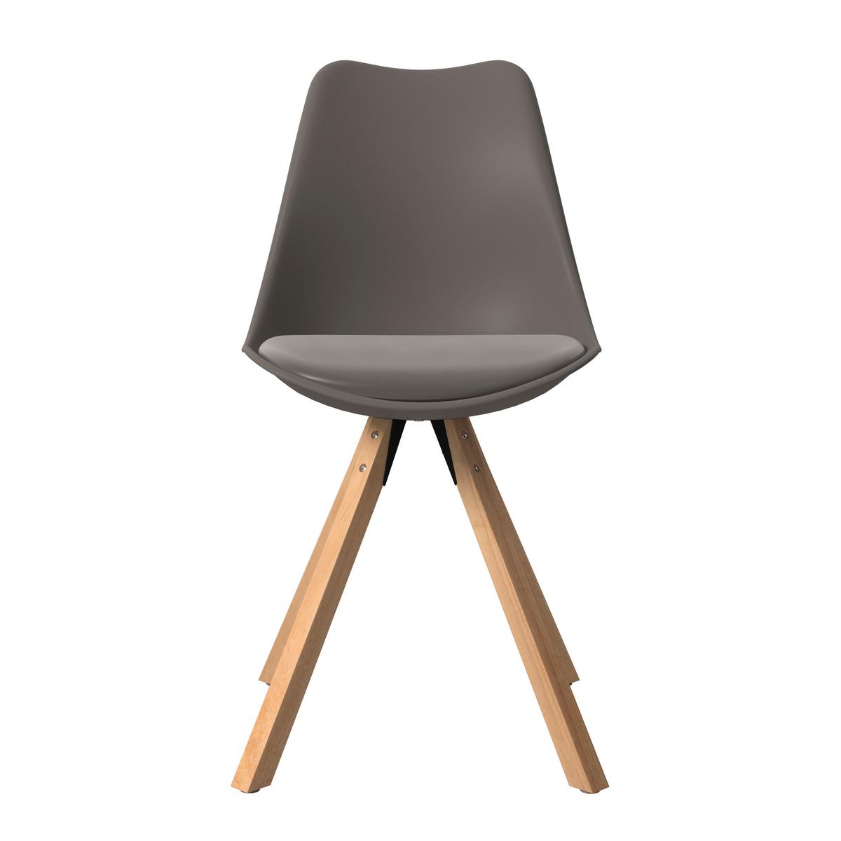 Stuhl Lilly 2 Grau - Naturfarben/Grau, Modern, Holz/Kunststoff (48,5/84/55cm) - Mömax