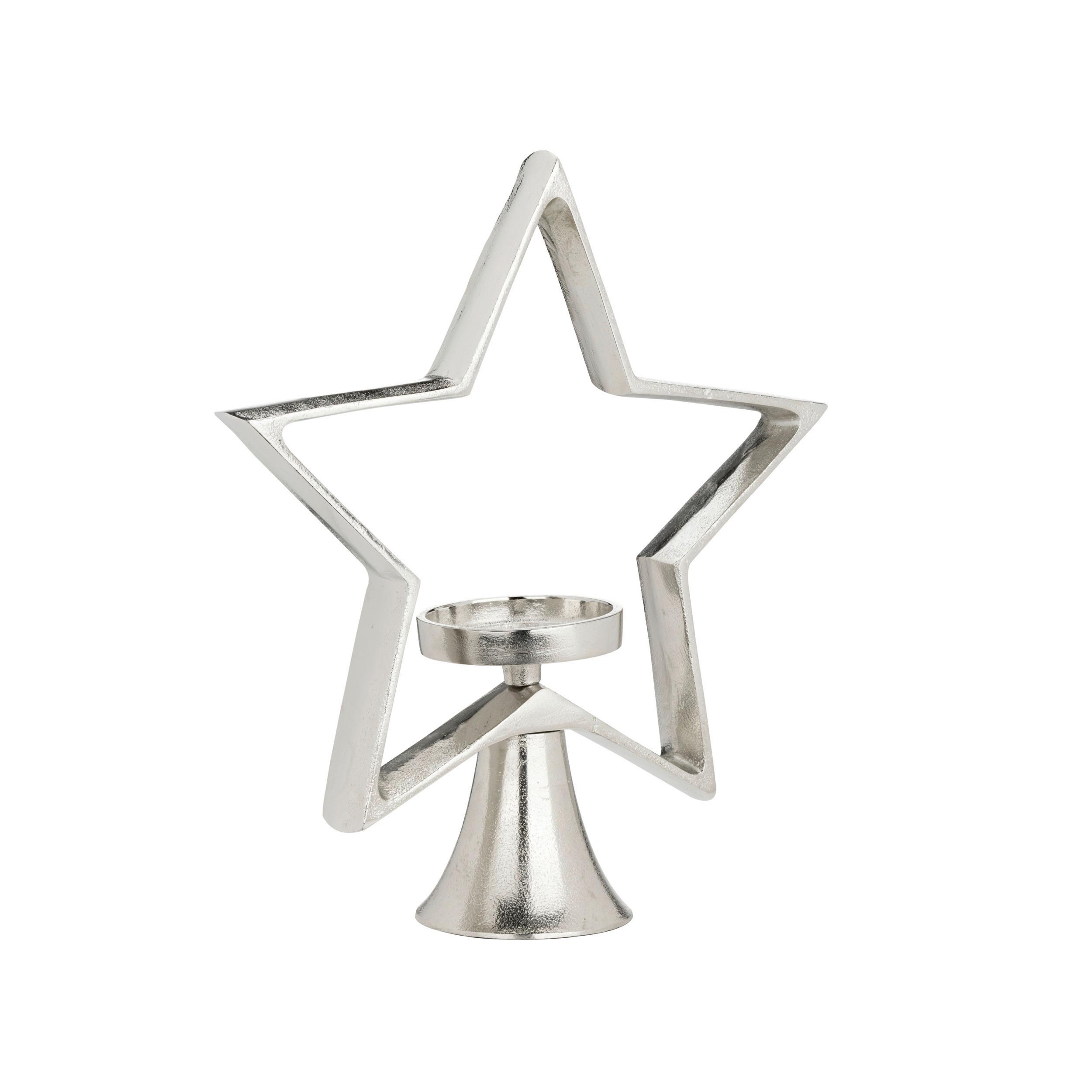 Kerzenhalter Mukayle Chromfarben - Chromfarben, LIFESTYLE, Metall (41/9,5/41,5cm)