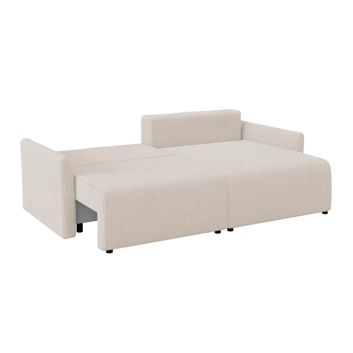 Sedežna Garnitura Sonos, Bež, Ležišče, Predal - črna/ekru, Moderno, tekstil (228/146cm)
