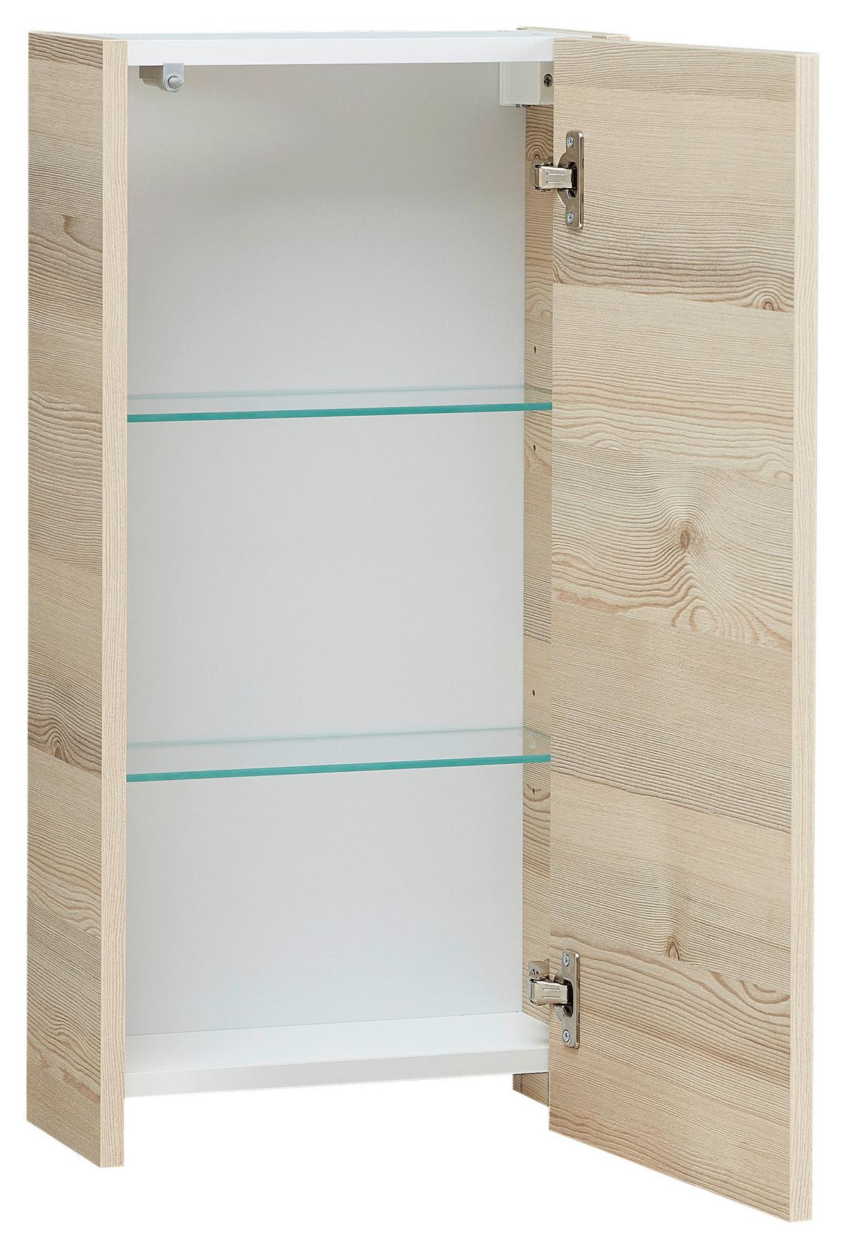 SZAFKA WISZĄCA XORA 393 - kolor piniowy, Konventionell, materiał drewnopochodny/szkło (35/70/20,5cm) - Xora