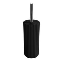 Garnitură perie de WC Allstar Minas - argintiu/negru, Modern, plastic (10cm) - Wenko