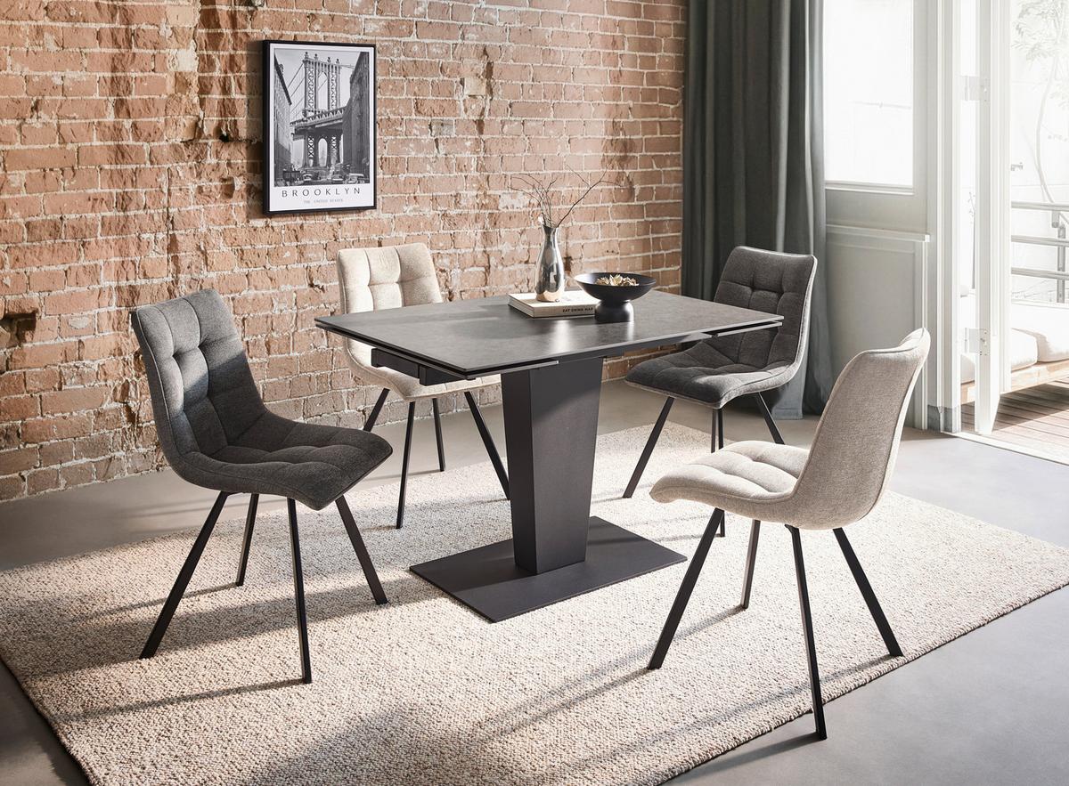 KRZESŁO KELLY - czarny/ciemnoszary, Design, metal/tkanina (47/61/86cm) - Xora