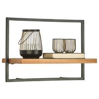 REGAŁ ŚCIENNY VALO - kolor akacjowy/czarny, Trend, metal/drewno (50/35/25cm) - Landscape