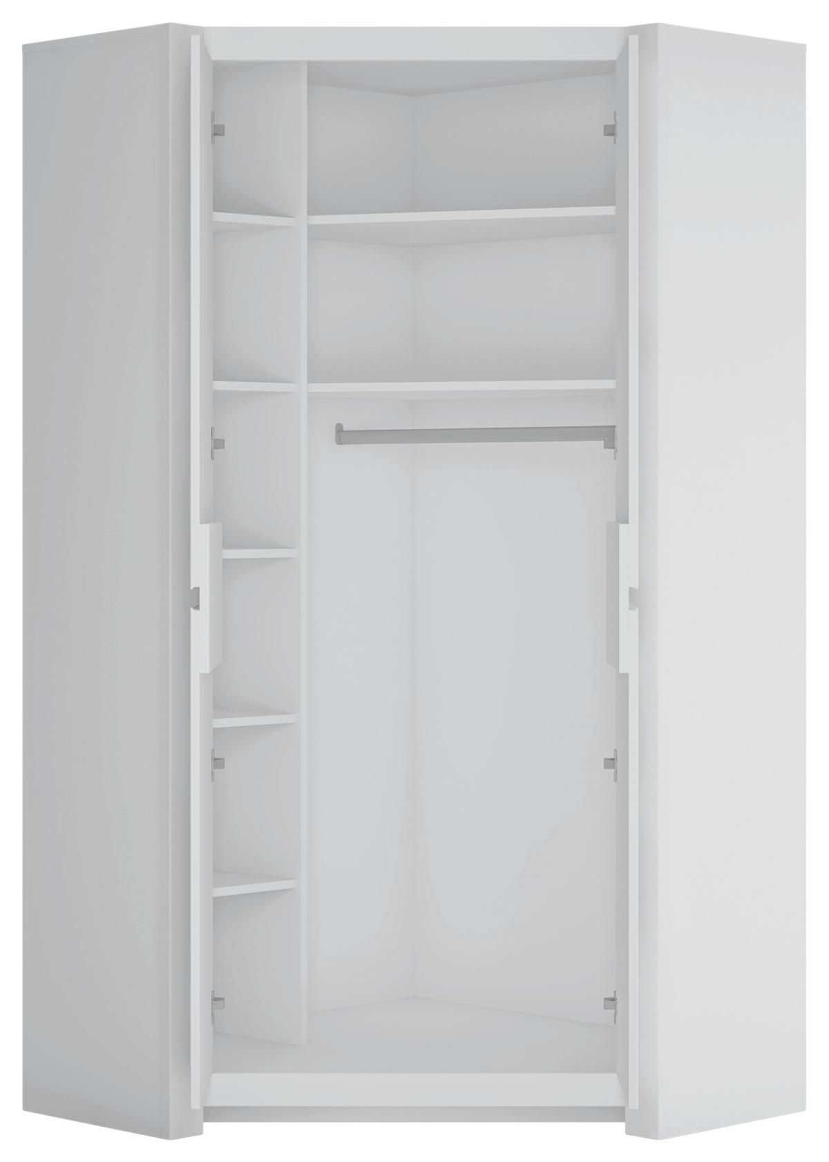 Kutni Ormar Novi - bijela, Moderno, drvni materijal (103,3/198,5/103,3cm) - Premium Living