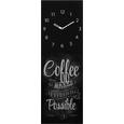 Wanduhr Coffee, ca. 20x60x3,5cm - Schwarz/Weiß, MODERN, Glas/Metall (20/60/3,5cm) - MÖMAX modern living