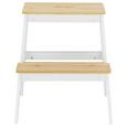 Hocker in Weiß/Naturfarben - Naturfarben/Weiß, MODERN, Holz (43/47/43cm) - MÖMAX modern living