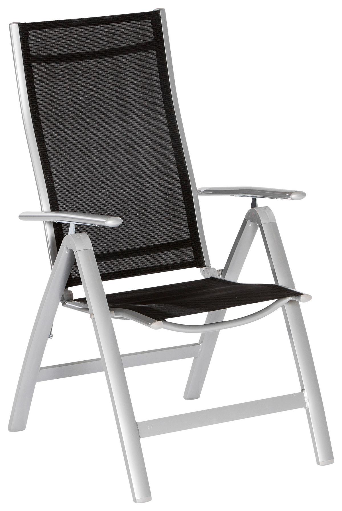 Vrtni Set Carrara, 5-Delni - srebrne barve/črna, Moderno, kovina/tekstil - Gardenson
