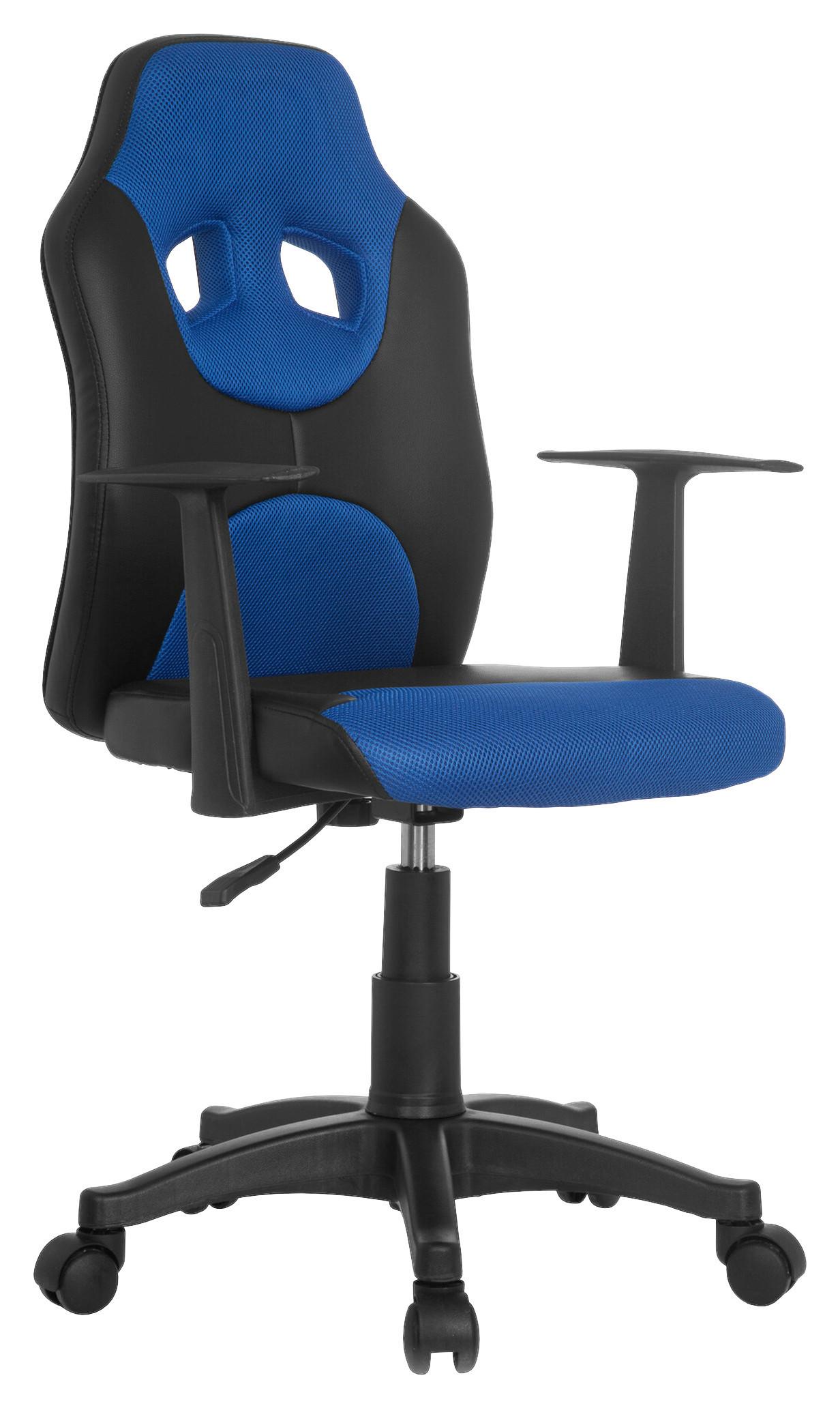 Jugenddrehstuhl Kid Racer ca.54x90-100x48cm Blau,Schwarz - Blau/Schwarz, Basics, Kunststoff (54/90-100/48cm) - MID.YOU