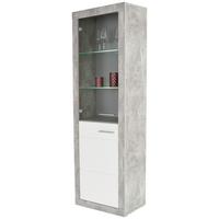 Vitrina Malta - boja aluminijuma/siva, Moderno, staklo/pločasti materijal (63,9/196,6/34,9cm) - Modern Living