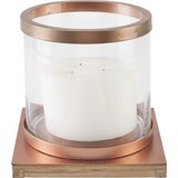 Windlicht Cherise Ø/h ca. 23/22,3 cm - Sandfarben/Klar, MODERN, Glas/Holz (23/22,3cm) - Mömax modern living