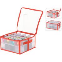 Cutie pentru depozitare Joyce, 32 globuri - alb/roșu, Basics, plastic (33,5/17,5/33,5cm)