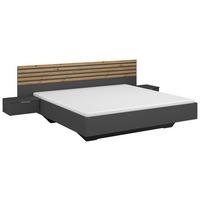 Bettanlage Lamella ca. 180x200 cm Grau/Eiche Artisan - Eiche Artisan/Grau, MODERN, Holzwerkstoff (180/200cm) - Rauch Möbel
