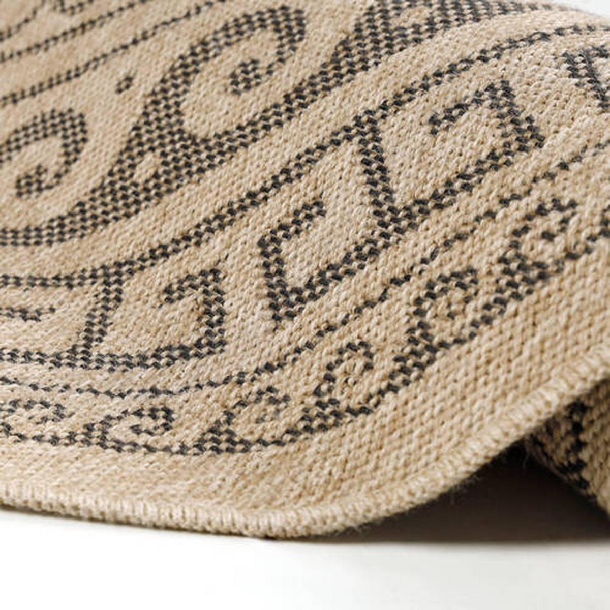 Zunanja Preproga Comilla, Ø 200cm, Bež - črna, Basics, tekstil (200/200cm) - Novel