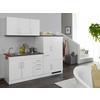 Küchenblock Toronto II m. Geräten Weiß - Chromfarben/Graphitfarben, MODERN, Holzwerkstoff/Metall (210cm) - Held
