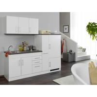 Küchenblock Toronto II m. Geräten Weiß - Chromfarben/Graphitfarben, MODERN, Holzwerkstoff/Metall (210cm) - Held