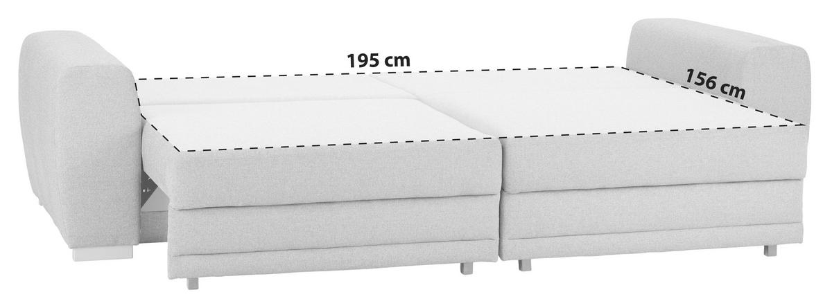 Trosjed Sa Ležajem Concord - siva/boje kroma, Design, tekstil/plastika (252/87/107cm) - Modern Living