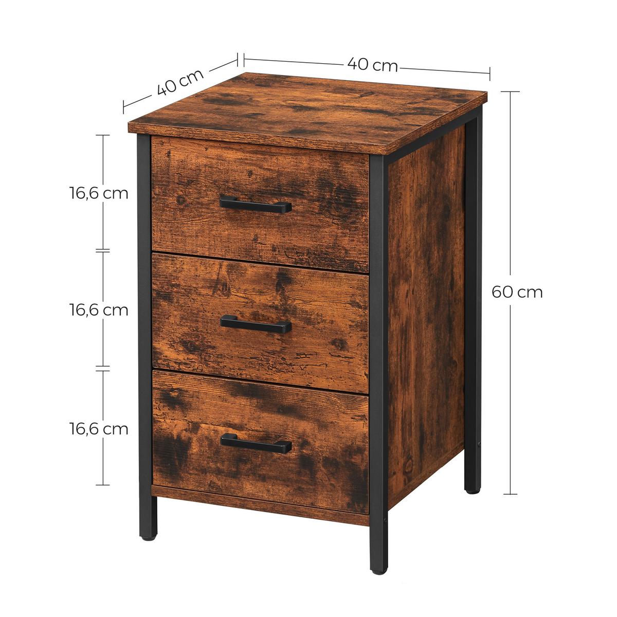 BEISTELLTISCH END TABLE - Schwarz/Braun, MODERN, Holzwerkstoff/Metall (40/40/60cm) - MID.YOU