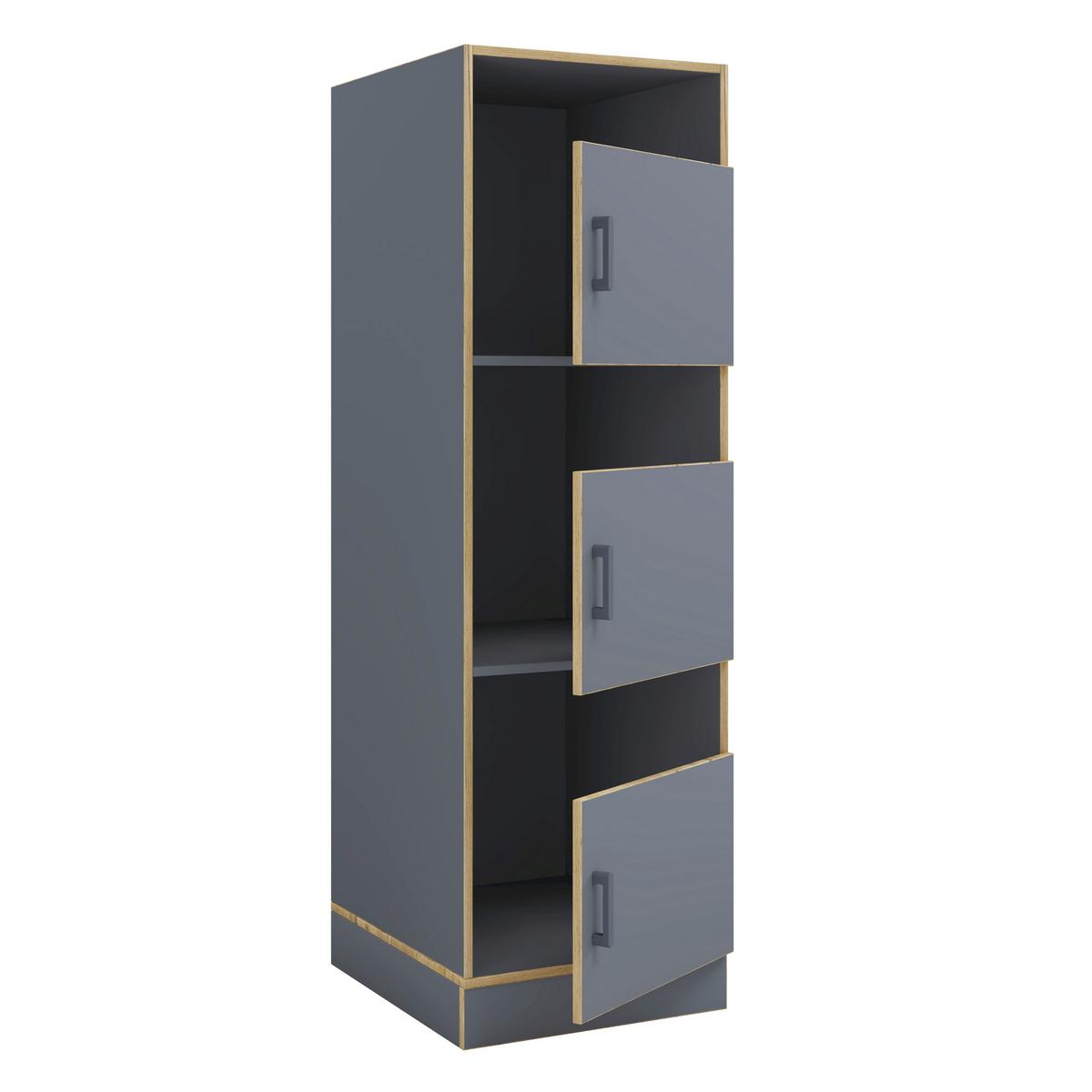 Wäscheschrank Rislo - Honigeiche/Anthrazit, Trend, Holzwerkstoff/Kunststoff (50/162/60cm) - MID.YOU