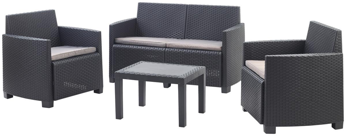 Kerti Garnitúra Arena - antracit, Modern, műanyag (53/53/40cm) - Mömax