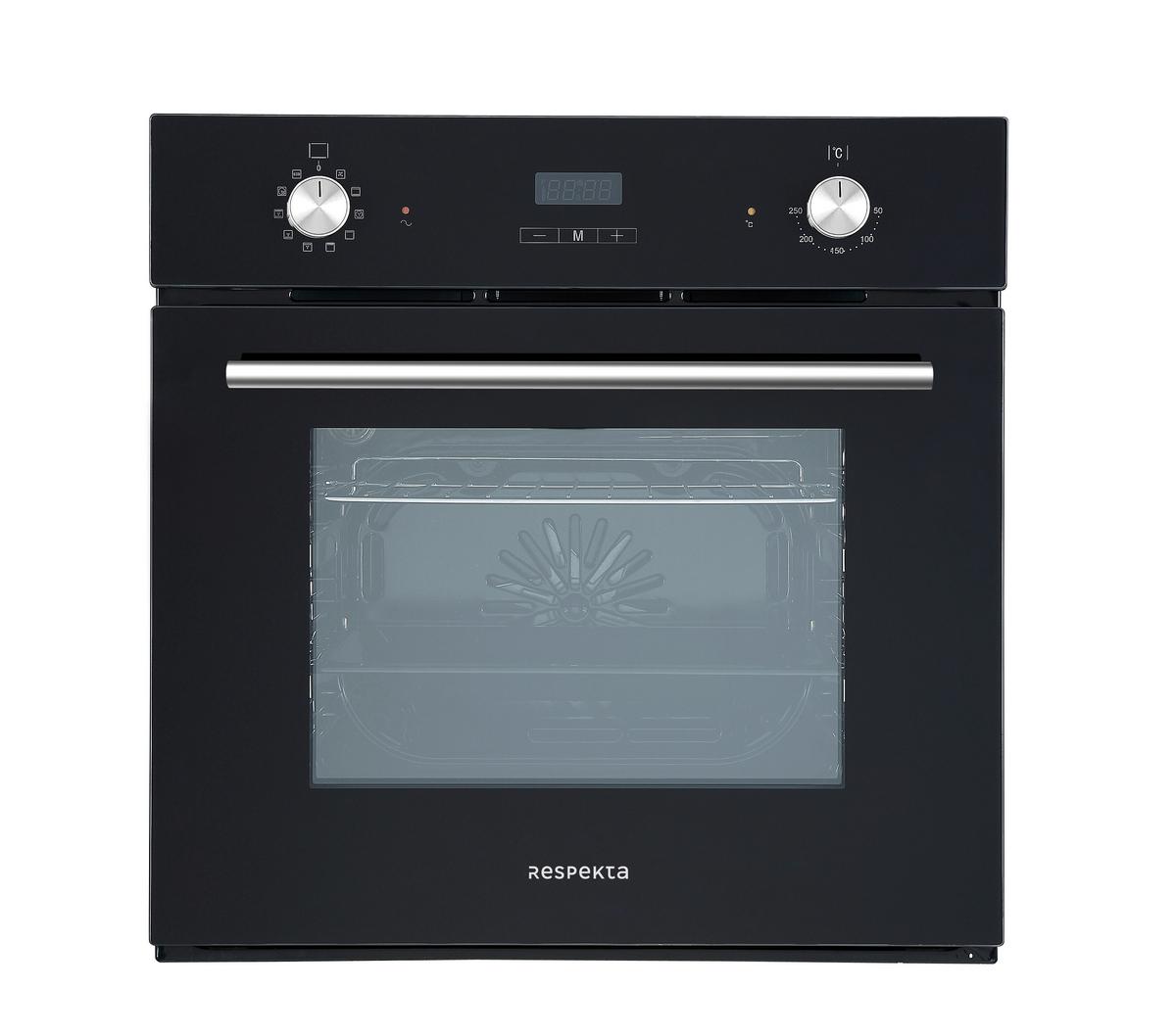 Backofenset ASET6006600l ca. 59,5/59/55 cm Schwarz - Schwarz, Trend, Glas/Metall (59,5/59/55cm) - Respekta