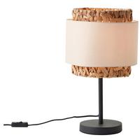 Tischleuchte Waterlilyl Naturfarben/Schwarz/Weiß - Schwarz/Naturfarben, Natur, Naturmaterialien/Textil (25/43cm) - Brilliant