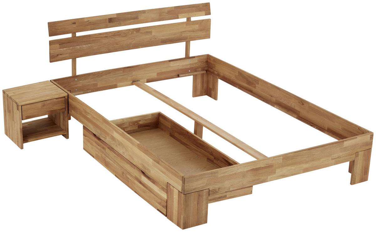 Podposteljni Zaboj Malu, Masivno - barve hrasta, Natur, les (120/68,5/21cm)