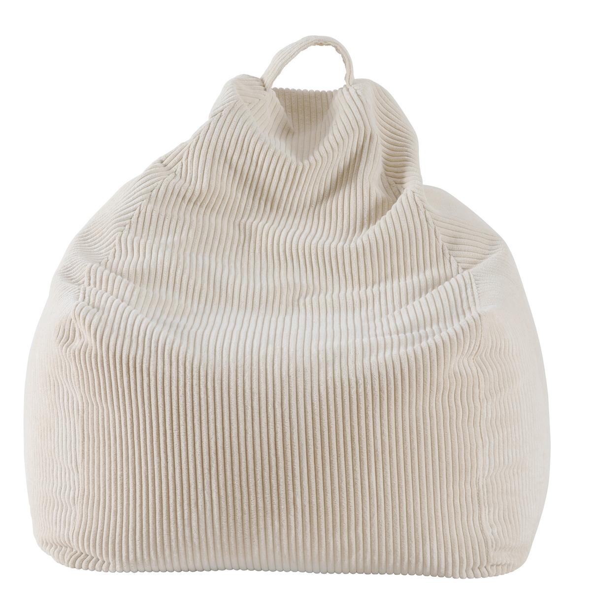 Sitzsack Cord mit Zip ca. 80x85x80 cm Beige - Beige, Trend, Textil (80/85/80cm) - Livetastic
