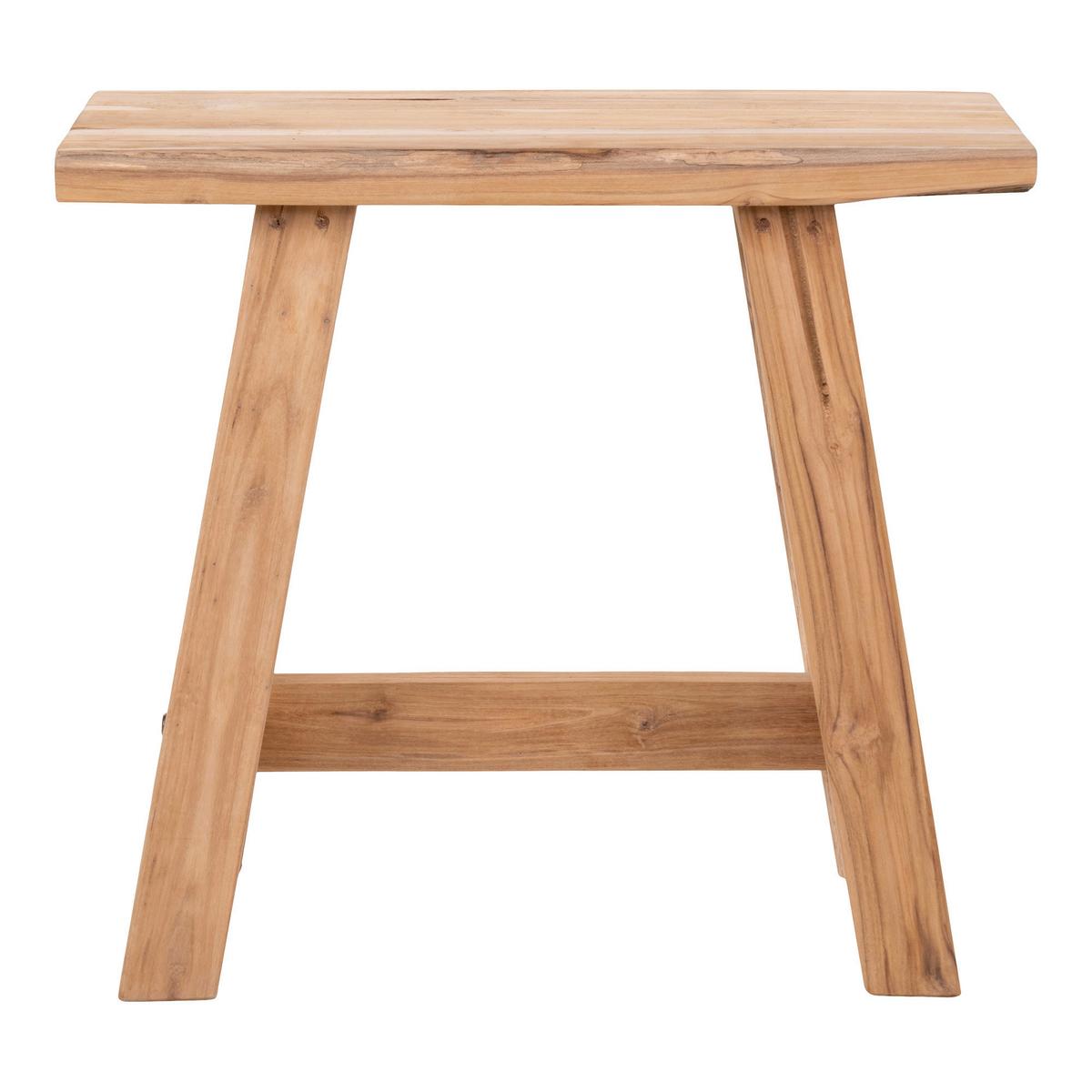 Hocker Barcelona Echtholz - Teakfarben, Basics, Holz (50/45/25cm) - MID.YOU