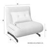 BÄDDFÅTÖLJ LUNA - vit/svart, Modern, metall/textil (92/86/80cm) - Bessagi Home