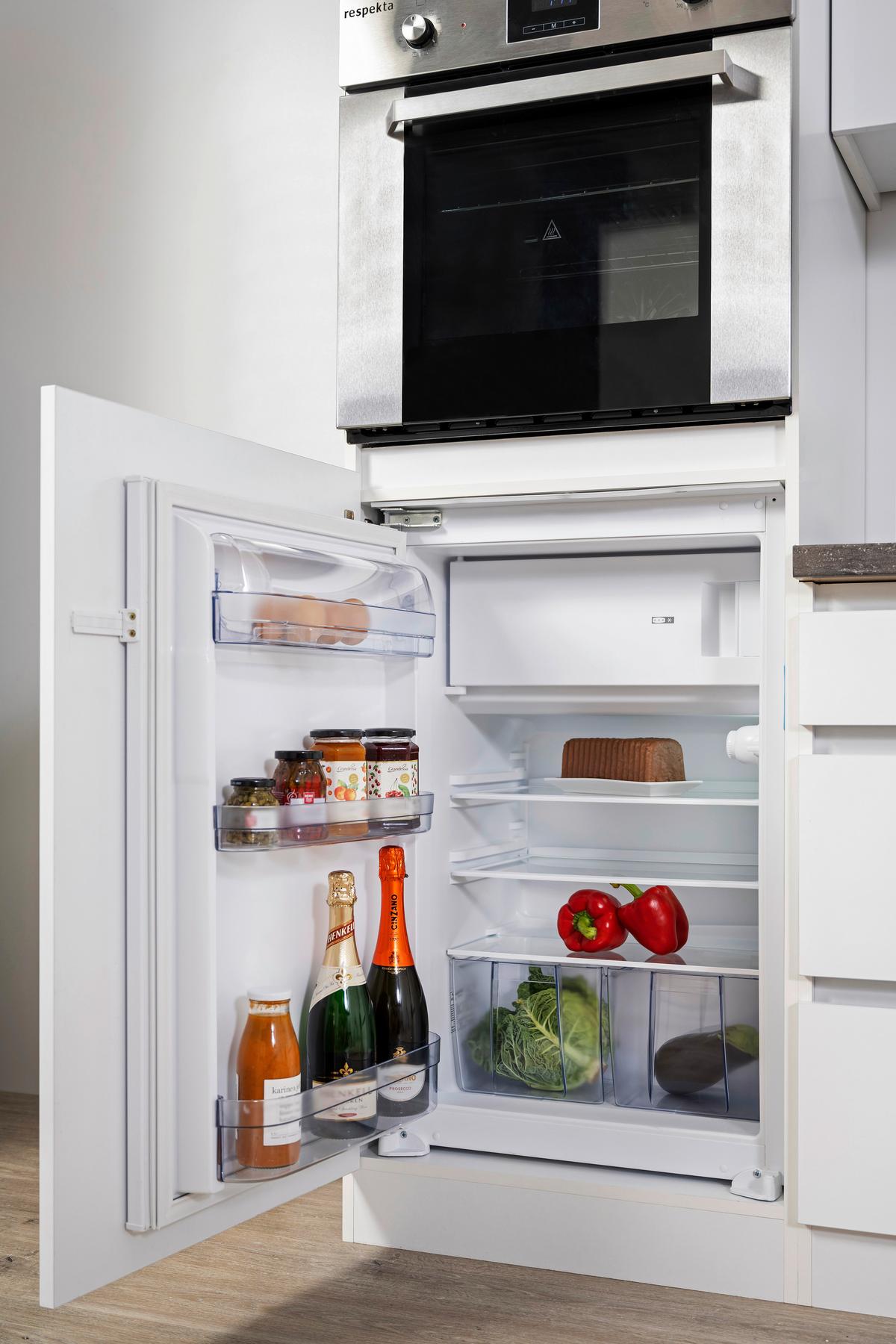 Küchenblock Premium Weiß B: ca. 280 cm - Weiß/Braun, MODERN, Holzwerkstoff (280cm) - Respekta