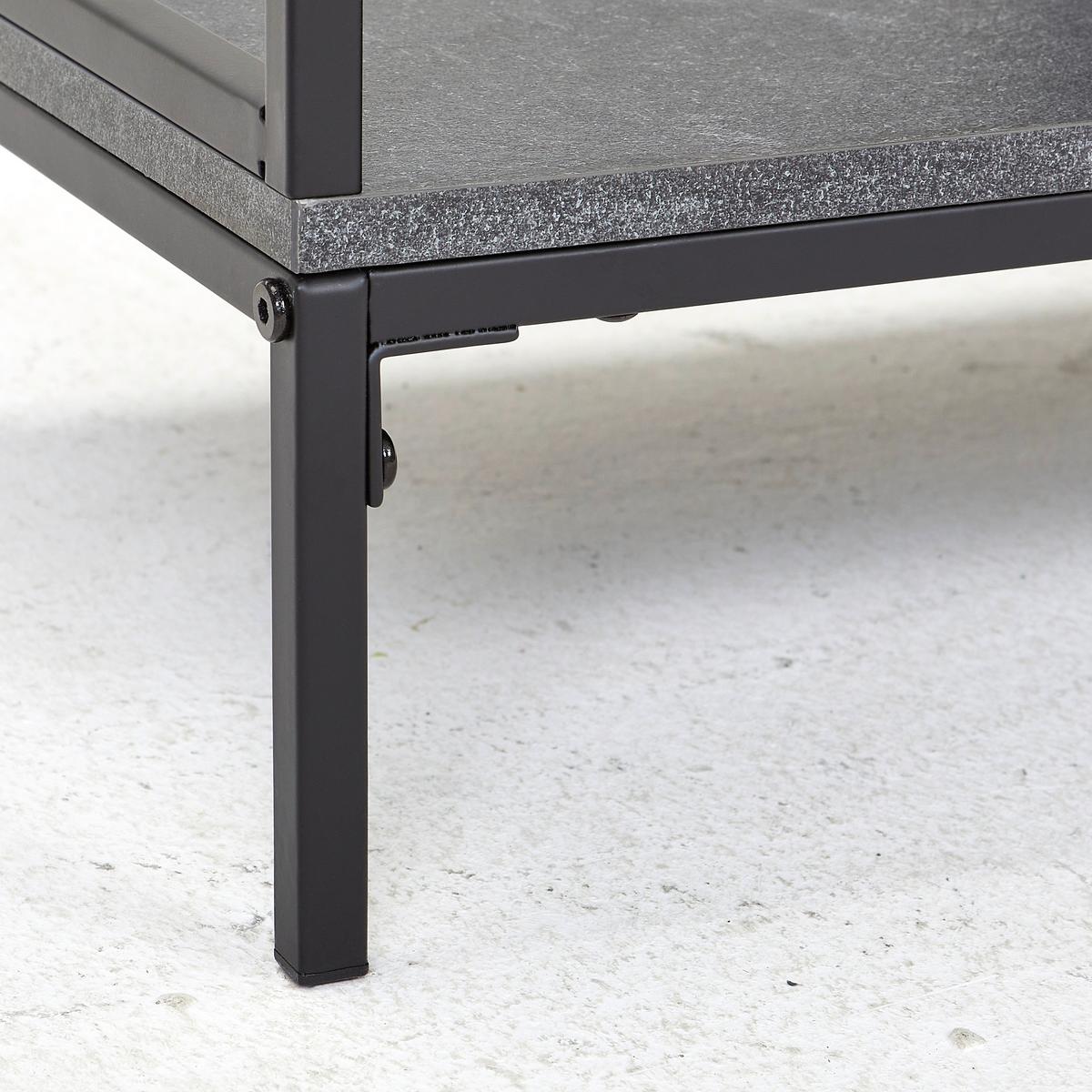 REGAŁ SEVILLA - czarny/szary, Modern, materiał drewnopochodny/metal (70/86/35cm) - PBJ
