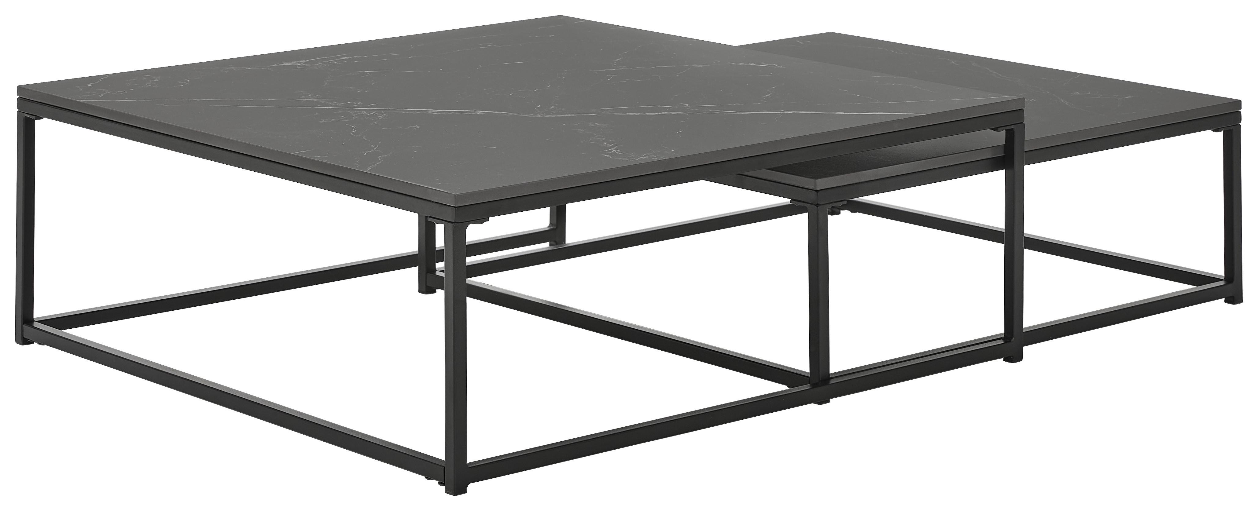 ZESTAW STOLIKÓW KAWOWYCH PACIFIC - czarny, Design, metal/ceramika (75/65/27/22/75/65cm) - Livetastic