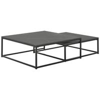 ZESTAW STOLIKÓW KAWOWYCH PACIFIC - czarny, Design, metal/ceramika (75/65/27/22/75/65cm) - Livetastic