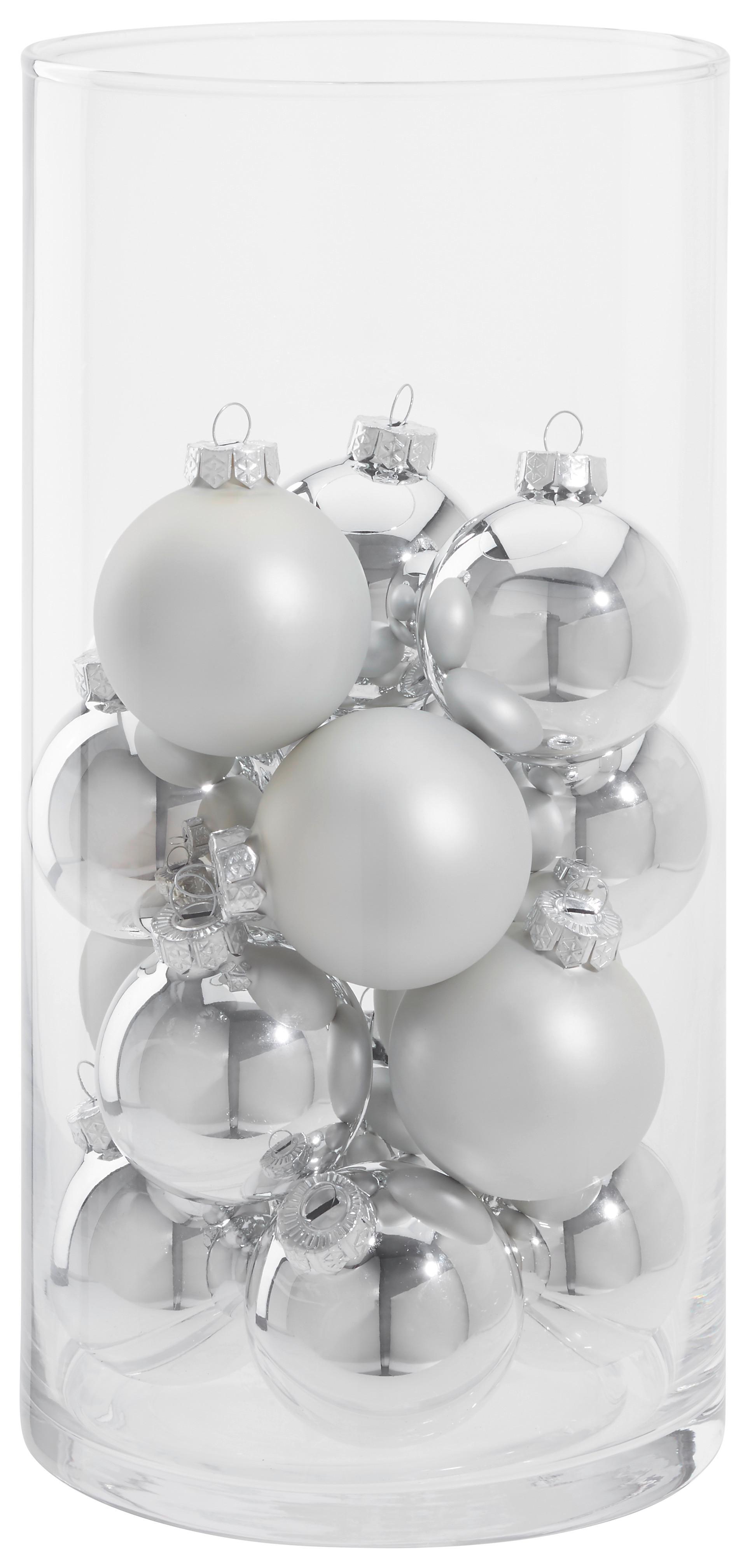 Karácsonyfagömbszett Noel - ezüstszínű, Basics, Üveg (6cm) - Modern Living