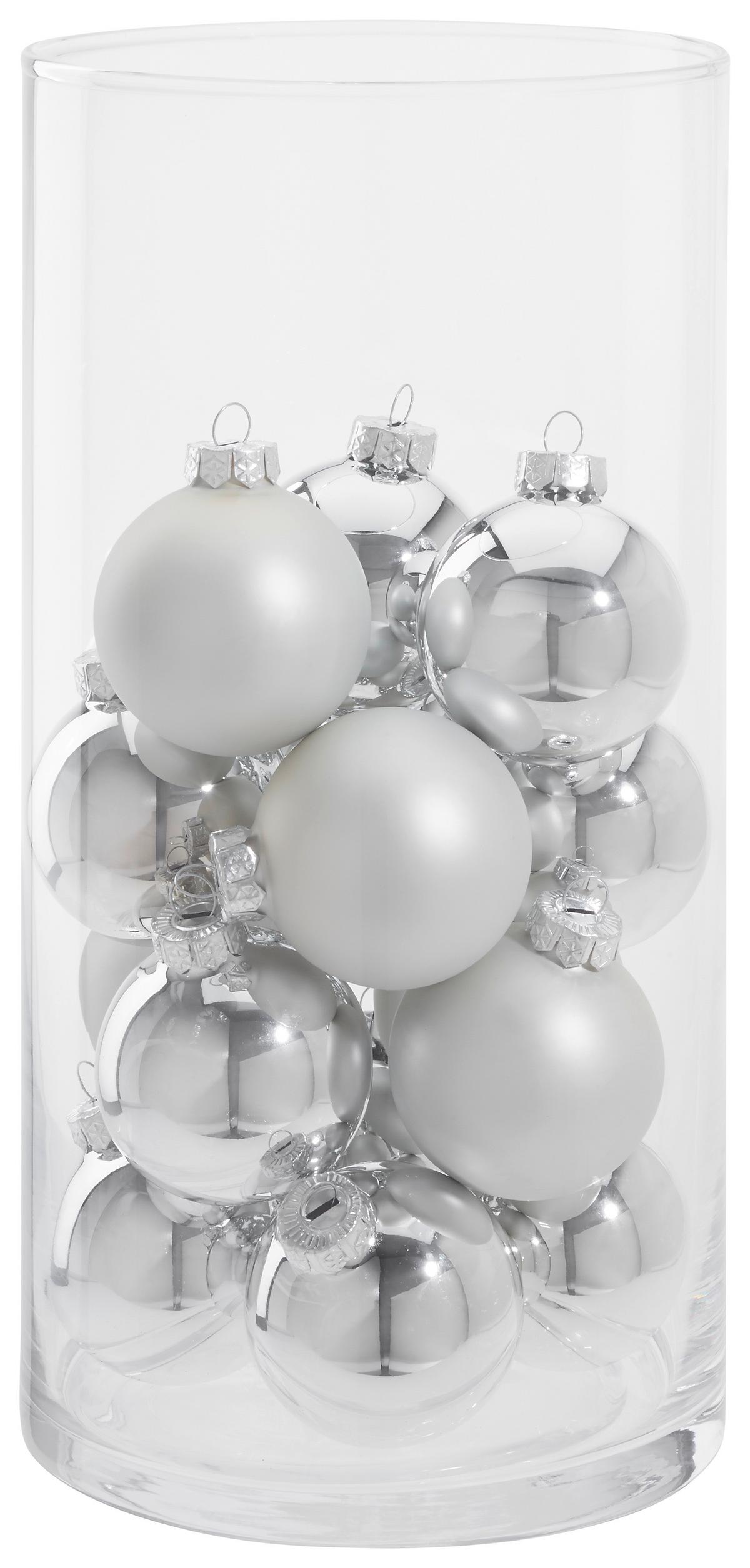 Karácsonyfagömbszett Noel - ezüstszínű, Basics, Üveg (6cm) - Modern Living