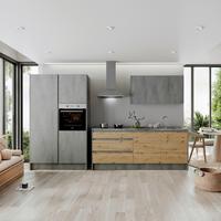 Küchenblock in Anthrazit/ Eichefarben ´TROJA+E´ - Anthrazit/Eiche Artisan, Design, Holzwerkstoff (335cm) - P & B