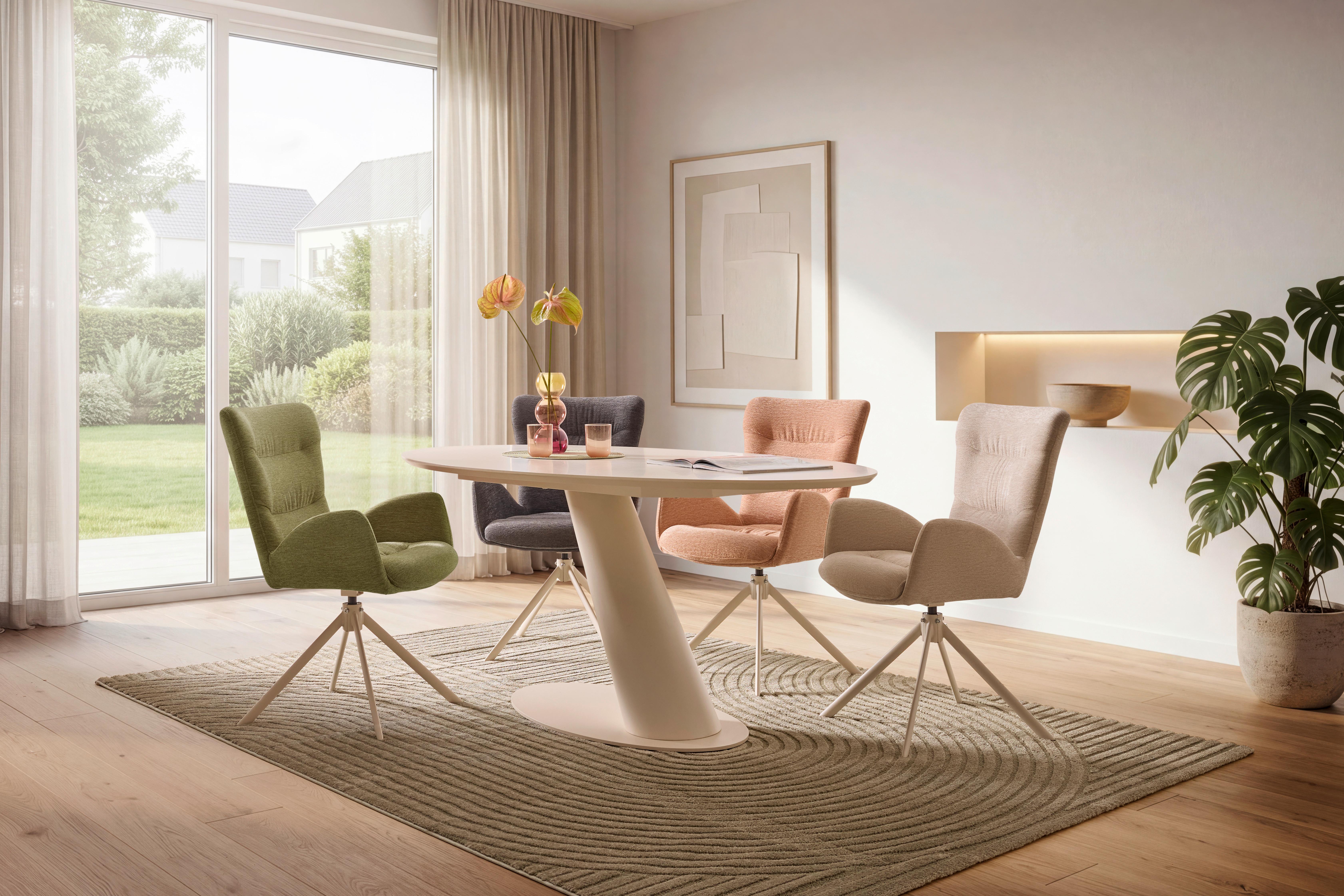 MATBORD STEVEN - beige, Design, metall/trämaterial (180/95/76cm) - Mömax