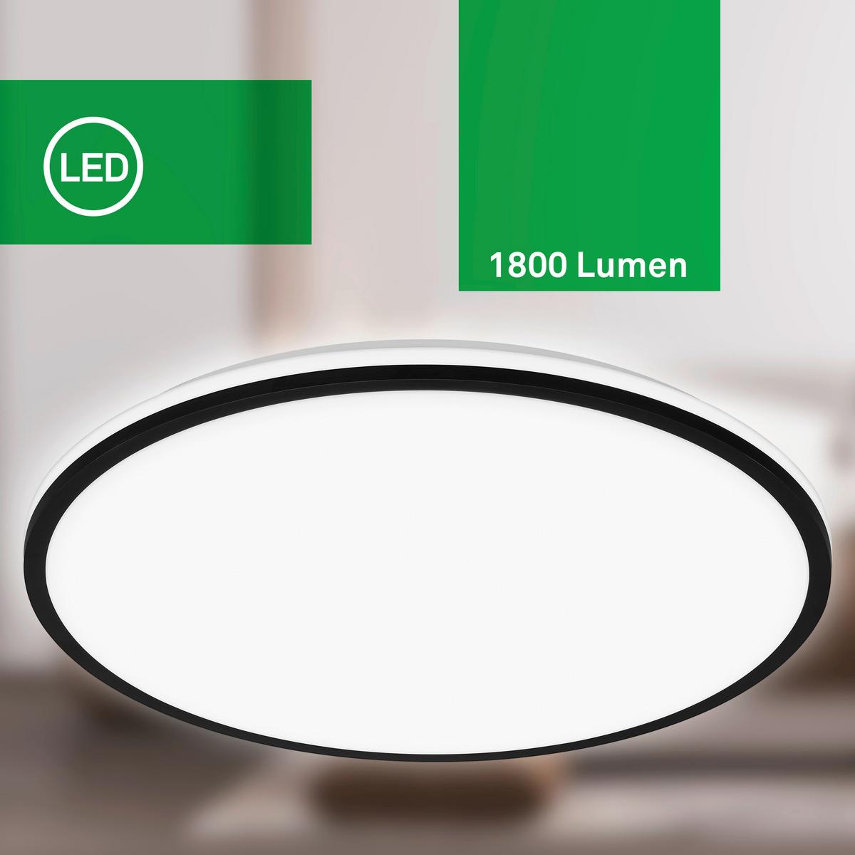 LAMPA SUFITOWA LED 3836015 PULAP A - czarny, Basics, tworzywo sztuczne (33/6cm)